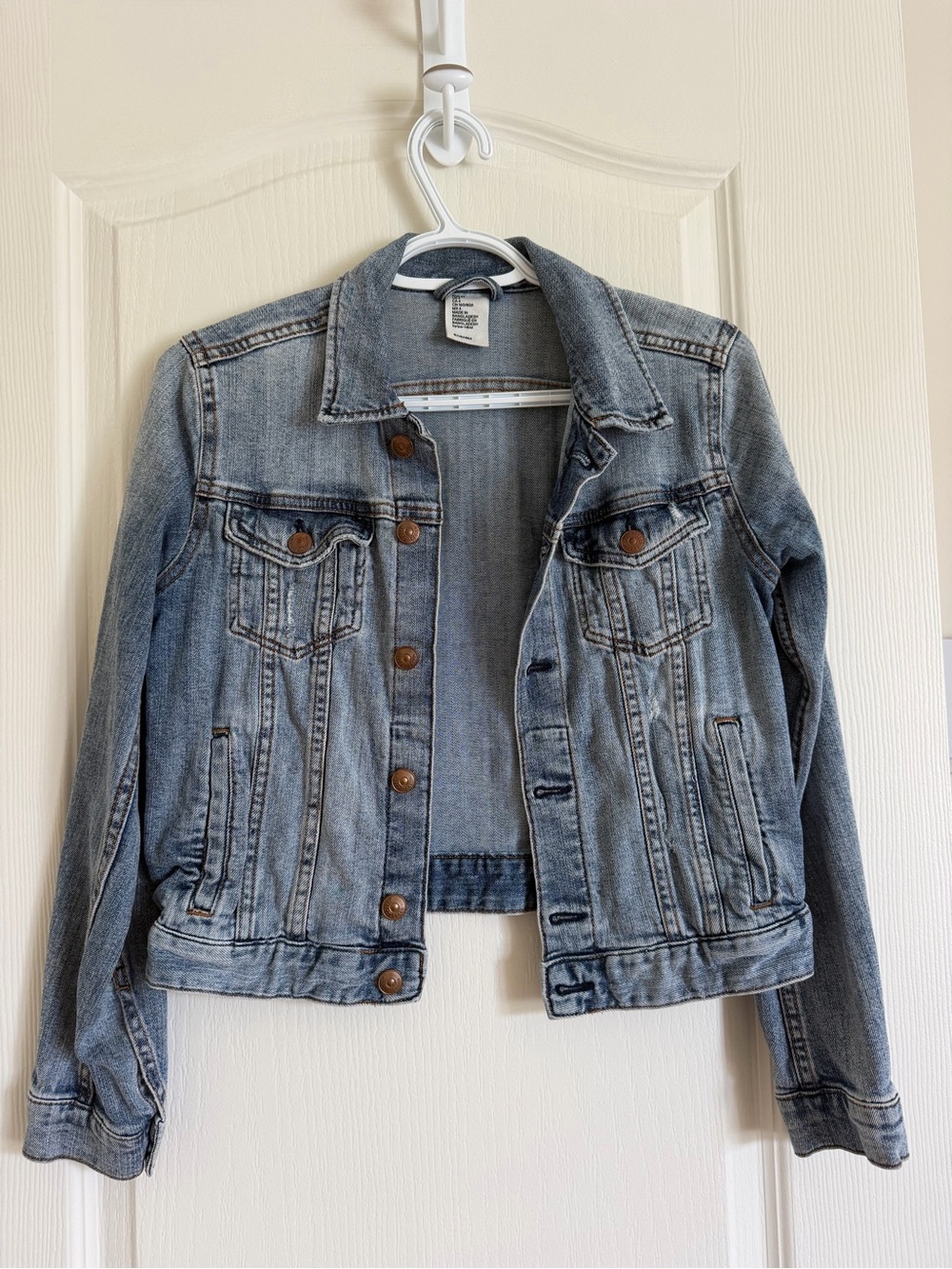 H&M Light Blue Denim Jacket with Button-Front